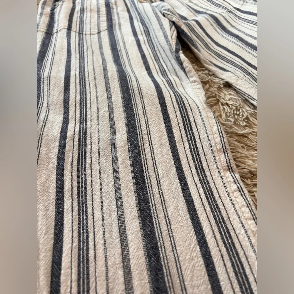 Roxy Blue & White Oceanside Stripe Flare Beach Linen Blend, XL - Picture 3 of 14